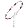 Silver bracelet with czech garnet, rhodium plated                                                   