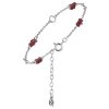 Silver bracelet with czech garnet, rhodium plated                                                   