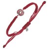 Silver bracelet Shamballa with czech garnet, rhodium plated - knot                                  
