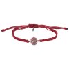 Silver bracelet Shamballa with czech garnet, rhodium plated - knot                                  