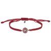 Silver woven bracelet with czech garnet, rhodium plated - knot