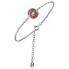Silver bracelet with czech garnet, rhodium plated - knot                                            