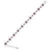 Silver bracelet with czech garnet, rhodium plated - flower                                          