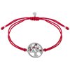 Silver bracelet Shamballa with czech garnet, rhodium plated - tree of life                          