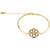 Silver bracelet with czech garnet, gold plated - flower of life                                     