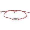 Silver woven bracelet with czech garnet, rhodium plated - ball
