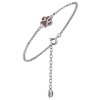 Silver bracelet with czech garnet, rhodium plated - paw                                             
