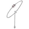 Silver bracelet with czech garnet, rhodium plated - flower                                          