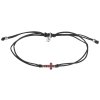 Silver bracelet Shamballa with czech garnet, rhodium plated - cross                                 