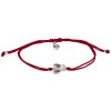 Silver bracelet Shamballa with czech garnet, rhodium plated - angel