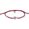 Silver woven bracelet with czech garnet, rhodium plated - angel