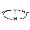 Silver bracelet Shamballa with czech garnet, rhodium plated, animal - butterfly                     