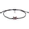 Silver woven bracelet  with czech garnet, rhodium plated, animal - butterfly