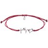 Silver bracelet Shamballa with czech garnet, rhodium plated                                         