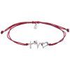 Silver woven bracelet  with czech garnet, rhodium plated