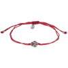 Silver bracelet Shamballa with czech garnet, rhodium plated - paw                                   