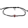 Silver bracelet Shamballa with czech garnet, rhodium plated - circle                                