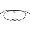 Silver bracelet Shamballa with czech garnet, rhodium plated - circle                                