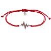 Silver woven bracelet  with czech garnet, rhodium plated