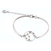 Silver bracelet with czech garnet, rhodium plated, zodiac sign - aquarius                           