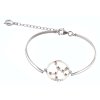 Silver bracelet with czech garnet, rhodium plated, zodiac sign - sagittarius                        