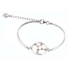 Silver bracelet with czech garnet, rhodium plated, zodiac sign - virgo                              