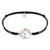 Silver bracelet Shamballa with czech garnet, rhodium plated, zodiac sign - aquarius                 