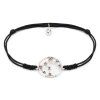 Silver woven bracelet  with czech garnet, rhodium plated, zodiac sign - aquarius