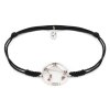 Silver bracelet Shamballa with czech garnet, rhodium plated, zodiac sign - libra                    