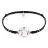 Silver woven bracelet  with czech garnet, rhodium plated, zodiac sign - libra