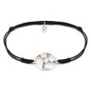 Silver bracelet Shamballa with czech garnet, rhodium plated, zodiac sign - virgo                    