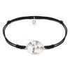 Silver woven bracelet  with czech garnet, rhodium plated, zodiac sign - virgo