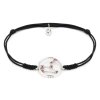 Silver bracelet Shamballa with czech garnet, rhodium plated, zodiac sign - lion                     