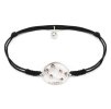 Silver bracelet Shamballa with czech garnet, rhodium plated, zodiac sign - gemini                   