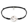 Silver woven bracelet  with czech garnet, rhodium plated, zodiac sign - gemini