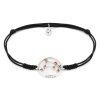 Silver bracelet Shamballa with czech garnet, rhodium plated, zodiac sign - aries                    