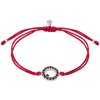 Silver bracelet Shamballa with czech garnet, rhodium plated - circle                                