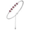 Silver bracelet with czech garnet, rhodium plated                                                   
