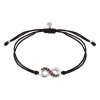 Silver bracelet Shamballa with czech garnet, rhodium plated - infinity                              