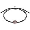 Silver bracelet Shamballa with czech garnet, rhodium plated - four-leaf clover                      