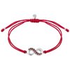 Silver bracelet Shamballa with czech garnet, rhodium plated - infinity                              