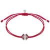 Silver bracelet Shamballa with czech garnet, rhodium plated - four-leaf clover                      