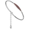 Silver bracelet with czech garnet, rhodium plated - line                                            