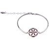 Silver bracelet with czech garnet, rhodium plated - flower of life                                  