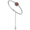 Silver bracelet with czech garnet, rhodium plated - circle                                          