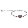 Silver bracelet with czech garnet, rhodium plated - circle                                          