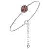 Silver bracelet with czech garnet, rhodium plated - circle                                          