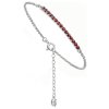 Silver bracelet with czech garnet, rhodium plated - line                                            