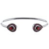 Silver bracelet with czech garnet, rhodium plated - drop                                            