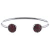 Silver bracelet with czech garnet, rhodium plated - circle                                          